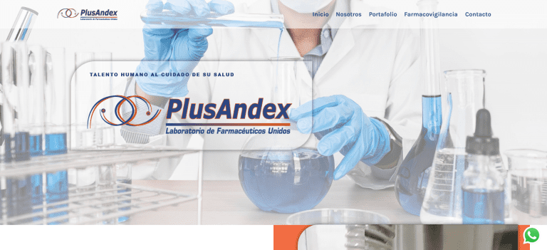 Sitio web del laboratorio farmac&eacute;utico PlusAndex