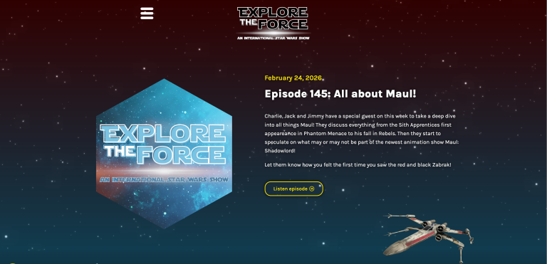 Sitio web del podcast Explore the Force