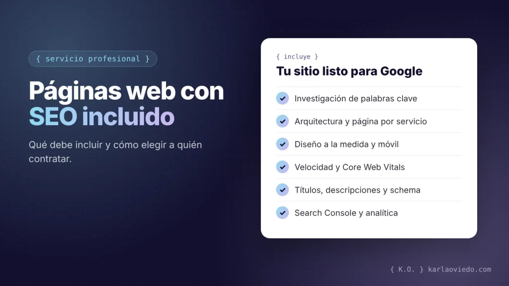 Qué incluye un servicio de diseño de páginas web con SEO