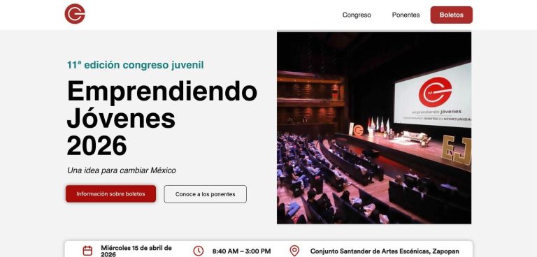 Sitio web de Emprendiendo Jóvenes