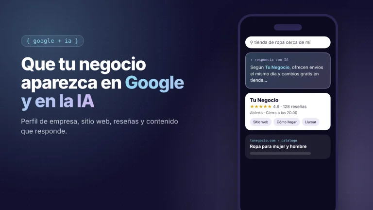 Negocio que aparece en Google y en respuestas de inteligencia artificial